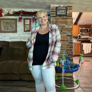 FEELIN' LIKE A REBEL FLANNEL TOP - TERRACOTTA size large